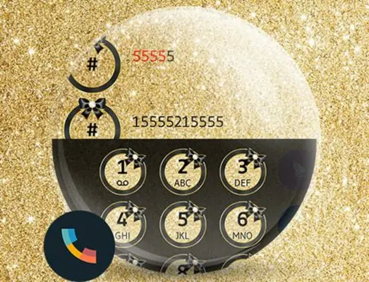 Theme Dialer Glitter Gold Bow android App screenshot 1