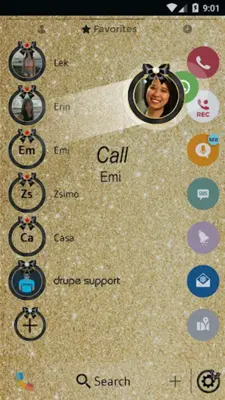 Theme Dialer Glitter Gold Bow android App screenshot 2