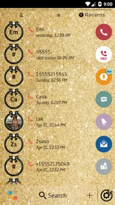 Theme Dialer Glitter Gold Bow android App screenshot 3