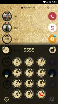 Theme Dialer Glitter Gold Bow android App screenshot 5