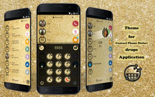 Theme Dialer Glitter Gold Bow android App screenshot 6